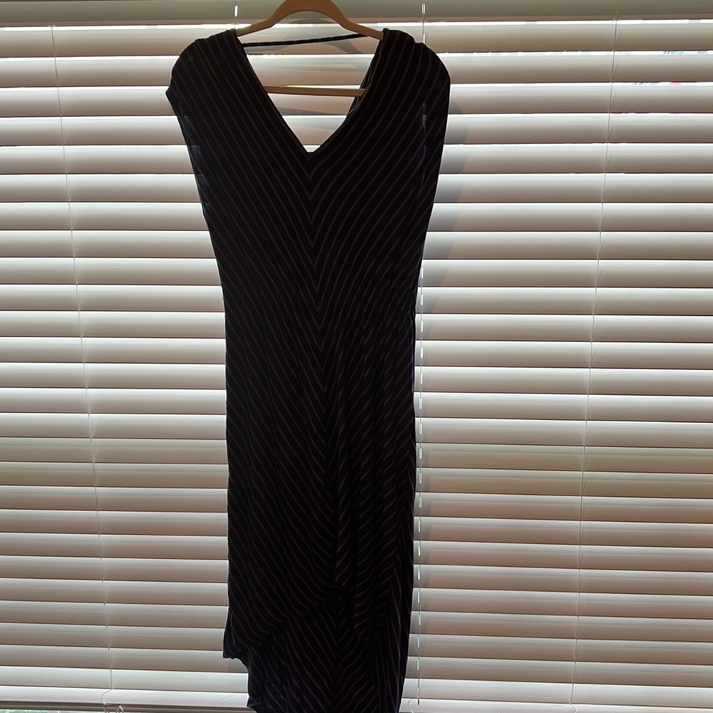 Blue and gray high-low dress. Size M. Cinched and the waist